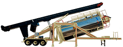 Hot mix storage silo, 90 Metric Tons capacity, self-erecting, in transport position